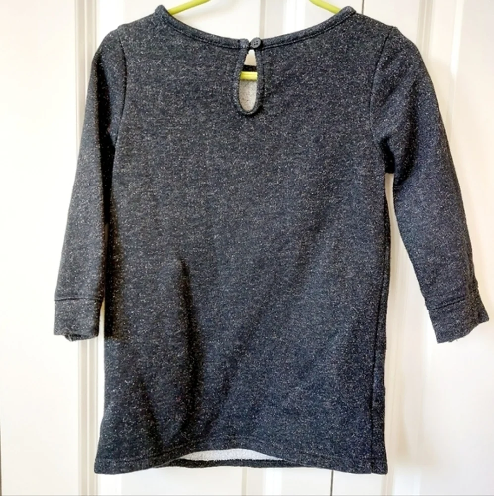 Black‎ & Silver Fleece Sheath Dress with Pockets 2T Old Navy